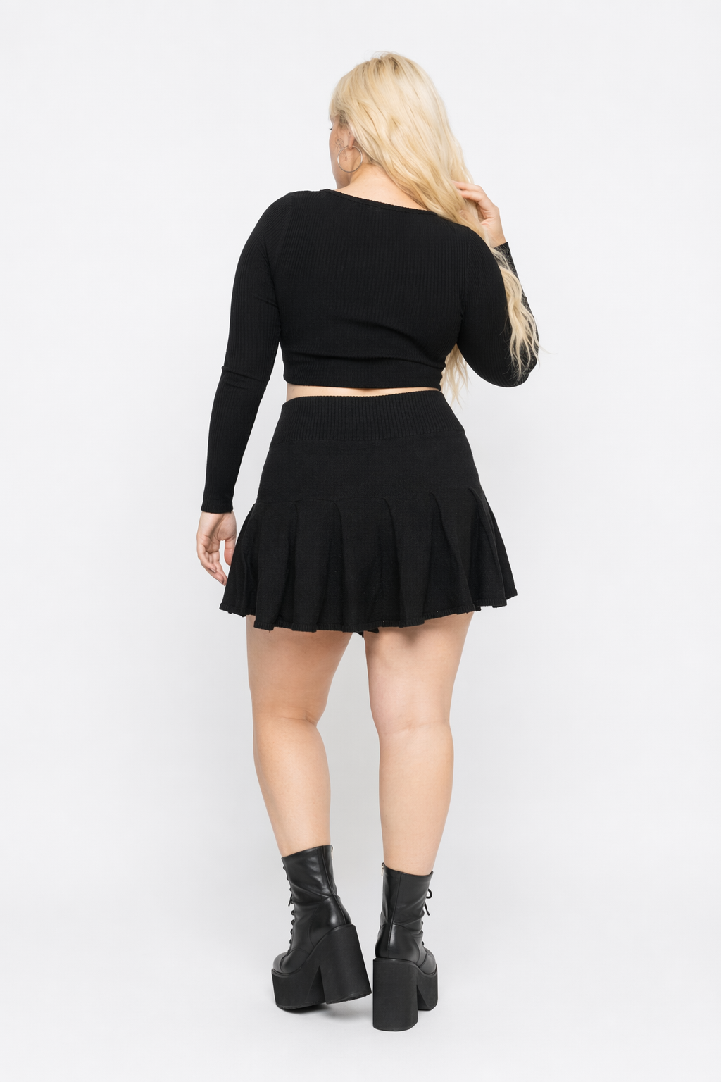 Black Gothic A-Line Mini Skirt Black