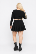Black Gothic A-Line Mini Skirt Black