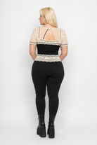 Kawaii Black & Beige Bow Set Top