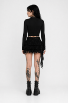 Gothic Long Sleeve Black Top' Black