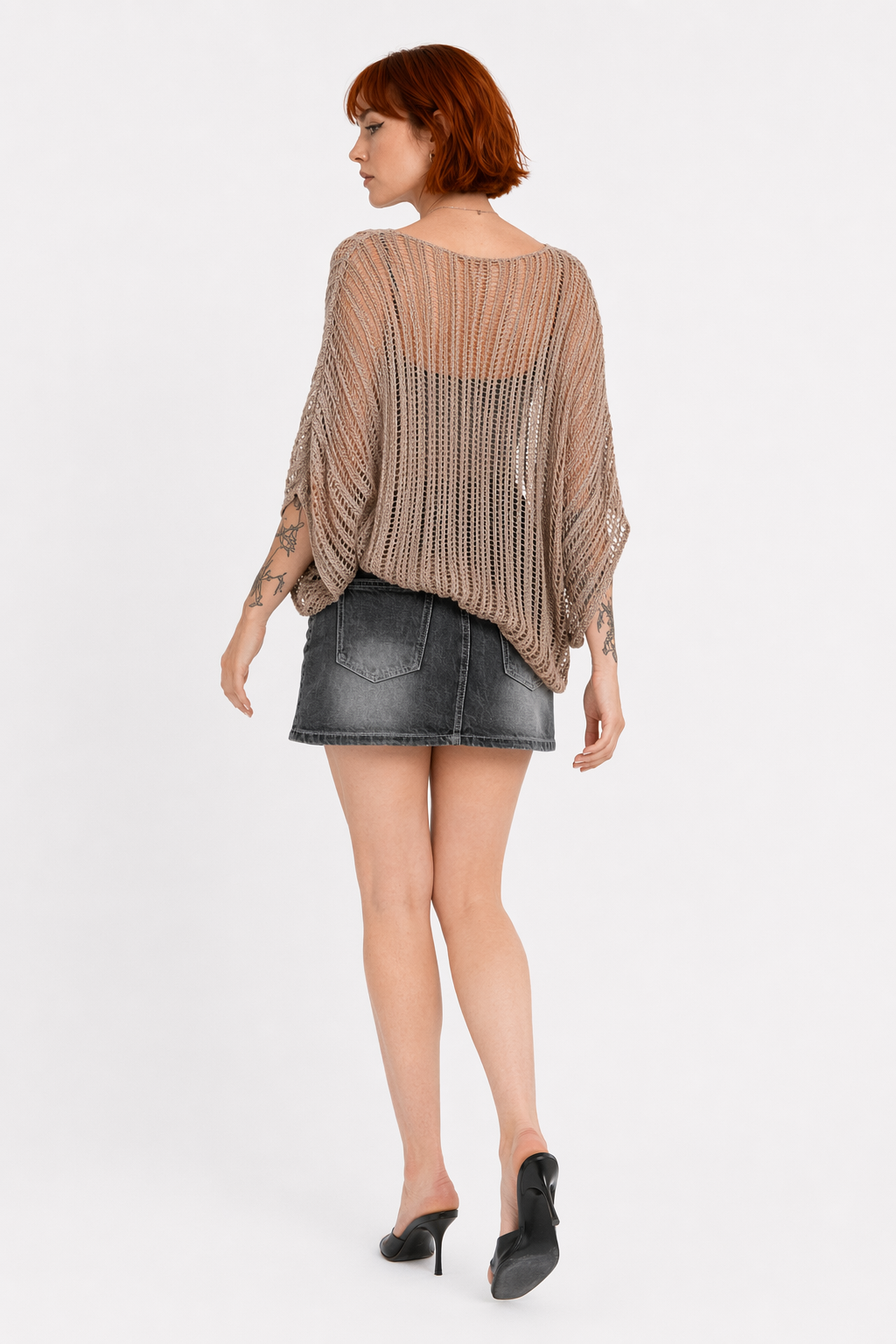 Black Khaki Knit Top Khaki