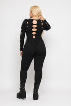 Black Hollow Out Bodysuit black