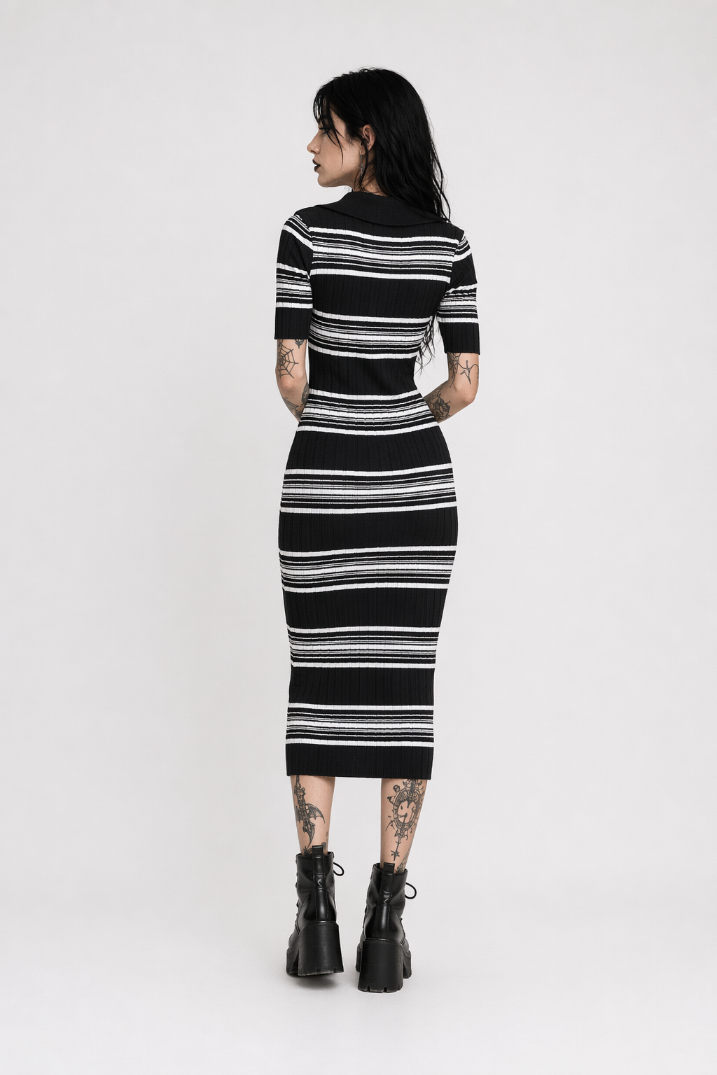 Pandora Stripe Knit Bodycon Dress Default Title