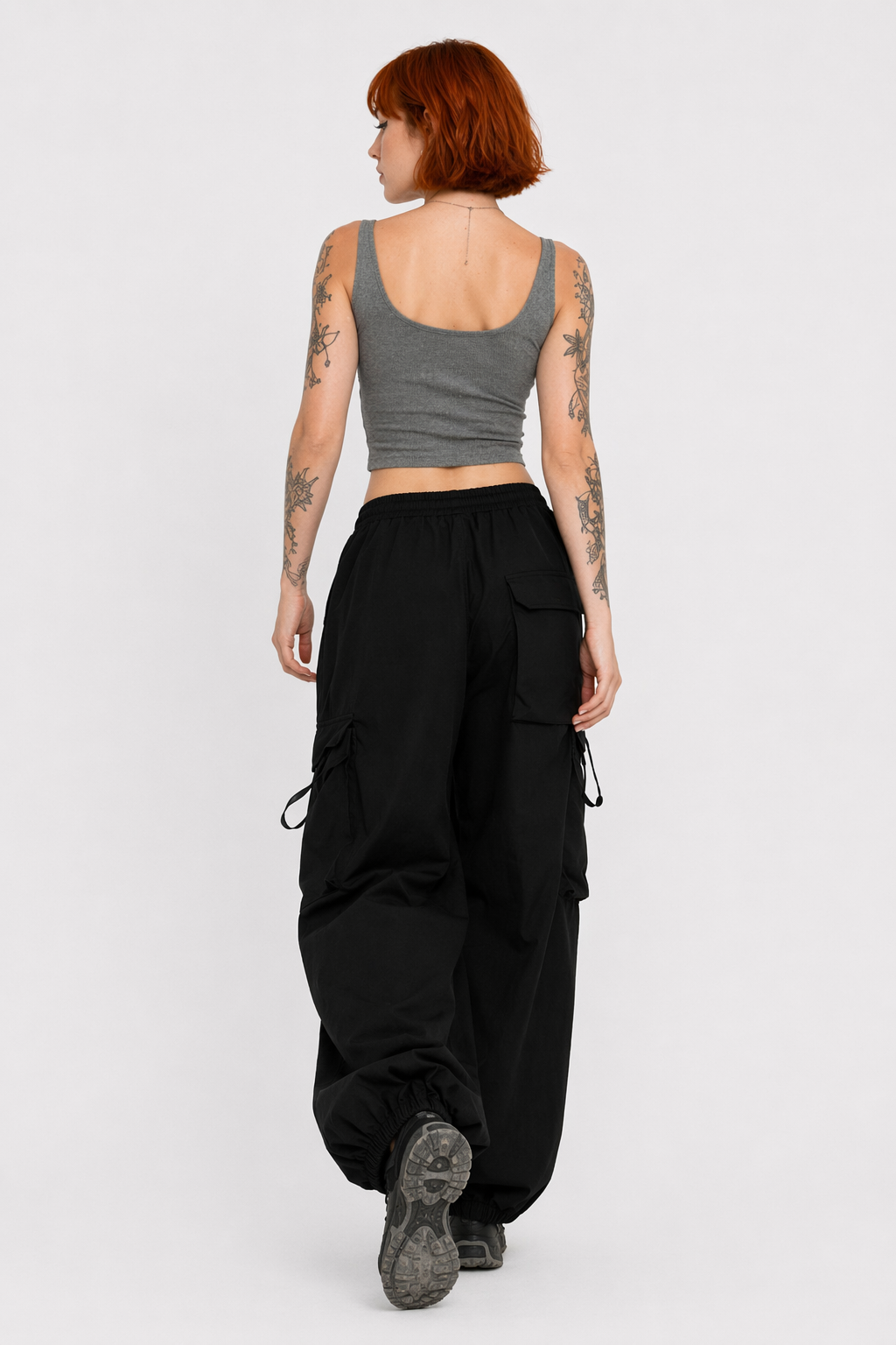 Black Grunge Wide Leg Pants Black