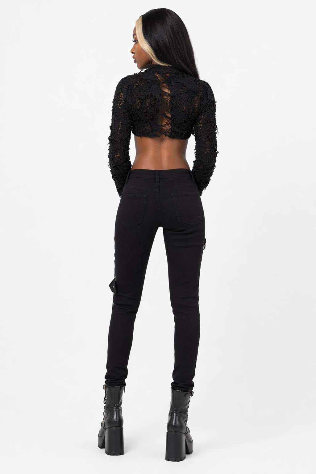 Black lace crop top Black