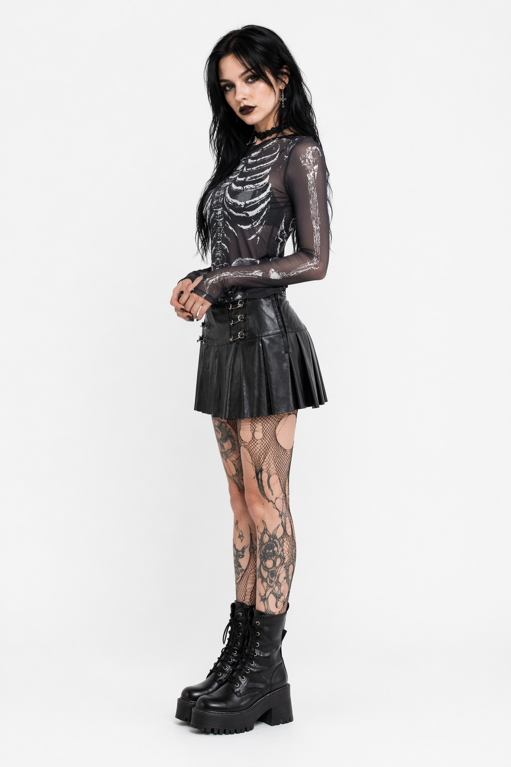 Black Skeleton Print S