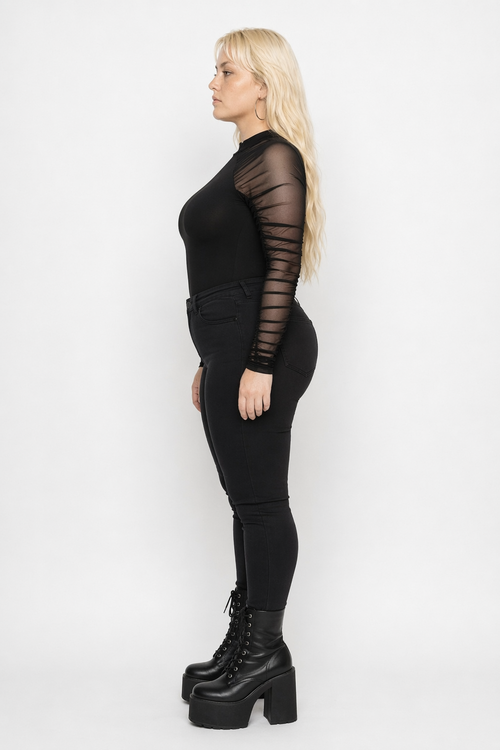 "Solace's Chic Black Turtleneck Bodysuit" Black