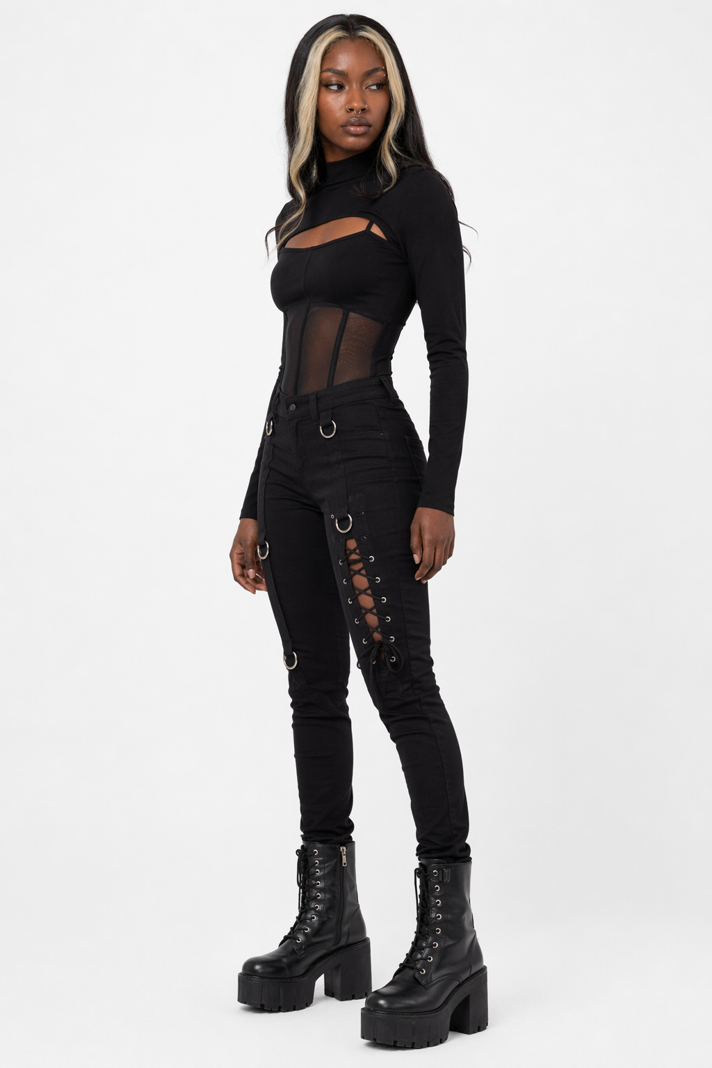 "Alt Slim Black Top" Black