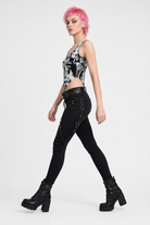 Black/White Tie Dye Bodysuit Black