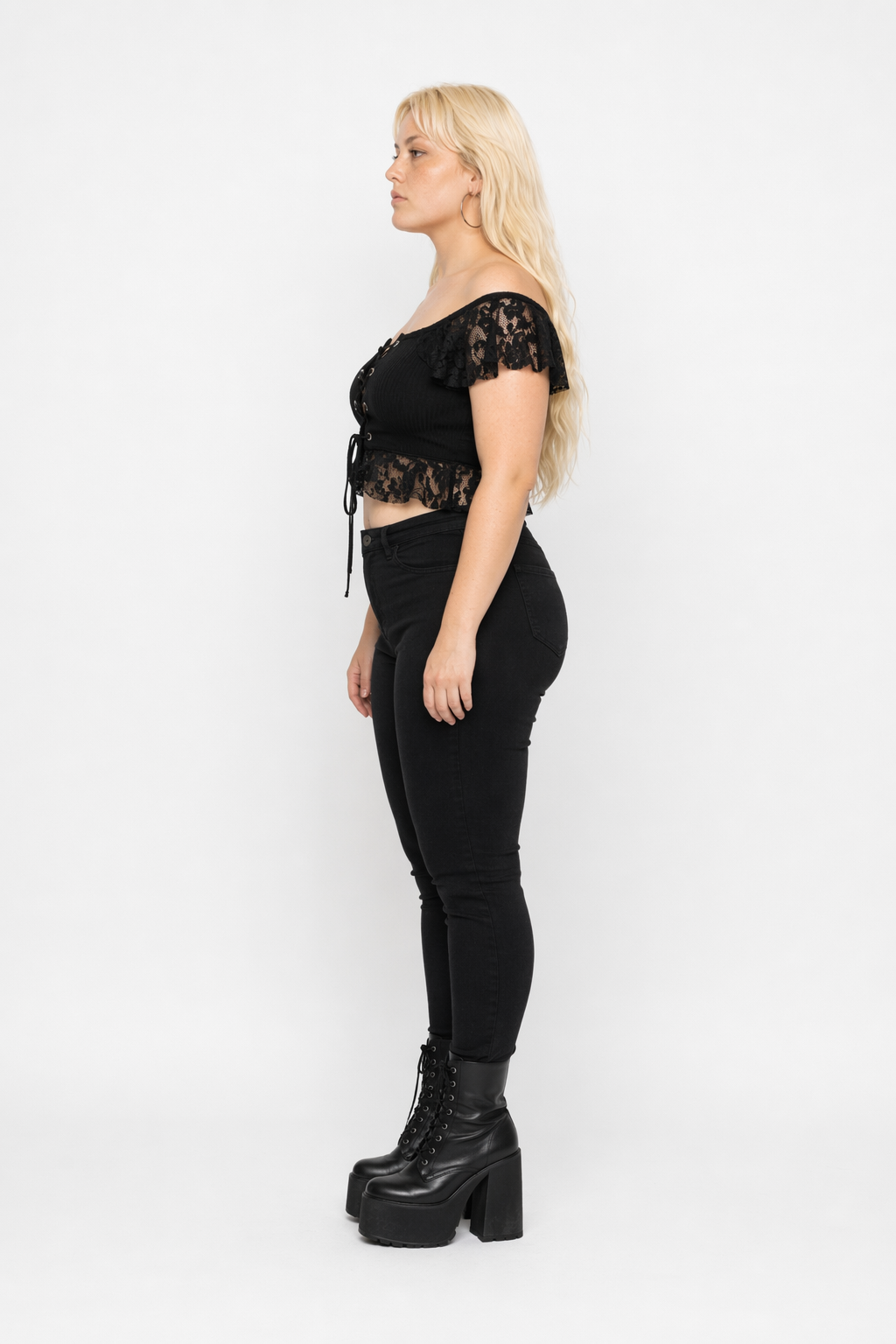 Black Alt Lace Top black