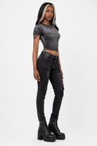 Grunge Tie-dye Crop Top GRAY