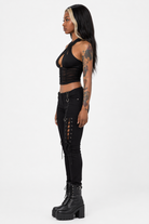 Black Mesh Halter Top' Black Top