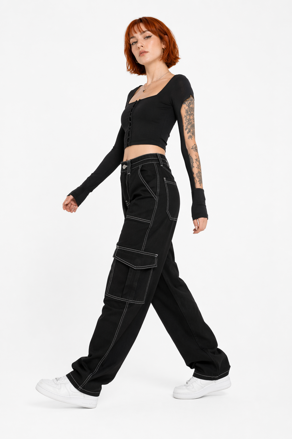 Come Get Some' Grunge Trousers. BLACK
