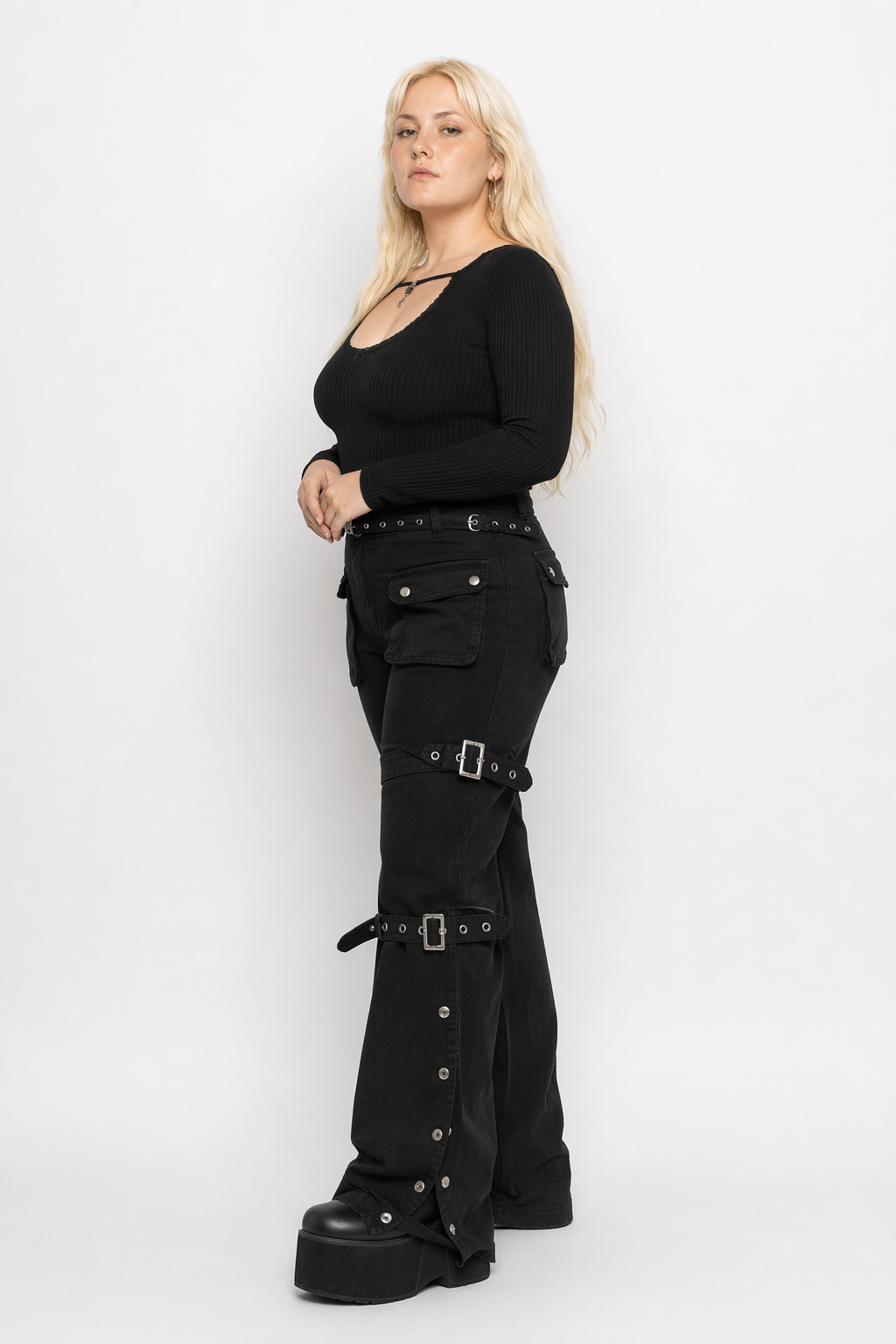 Hellbound Loose Strap Pants black