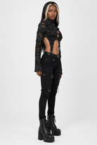 Black lace crop top Black