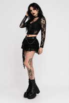 Gothic Lace Crop Top Black