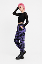 Black Purple Tie Dye Pants purple