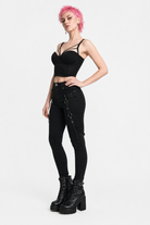 Bella' Black Gothic Cami Crop Top black