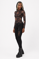 Moon & Star Black Mesh Top' Black