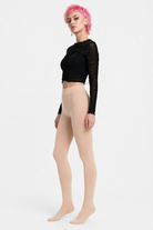 Cozy Beige Thermal Tights Beige With Feet