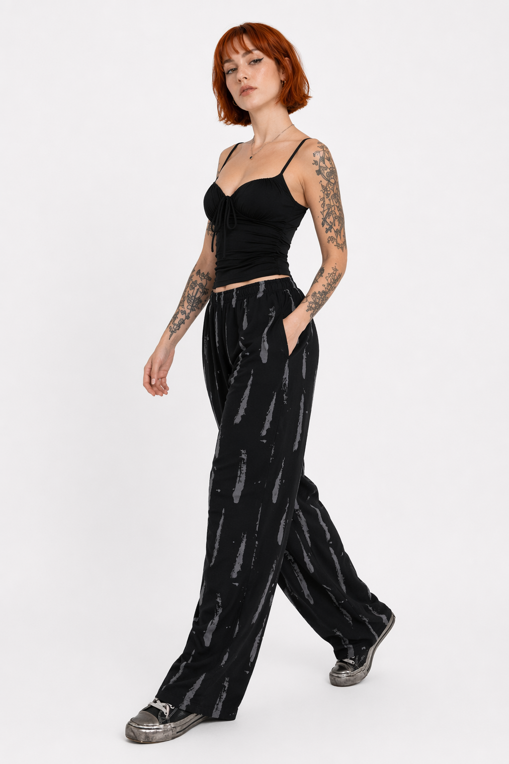 Darkness Calls Tie Dye Pants Black