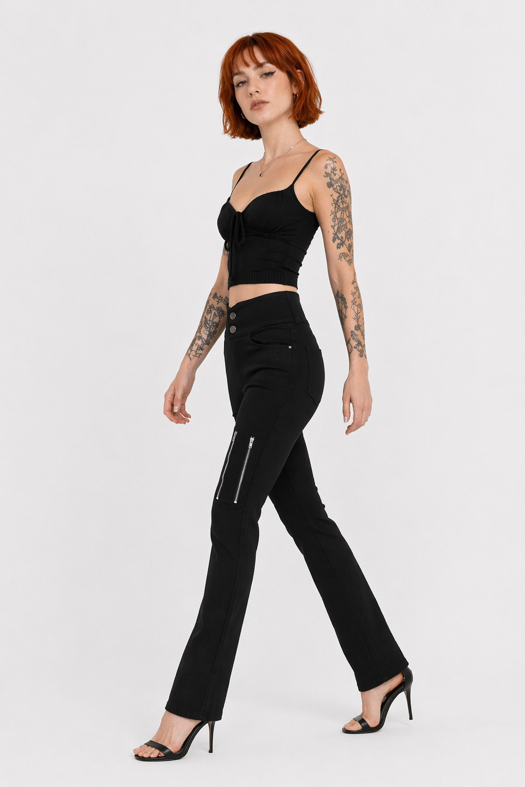 Black Grunge Denim Jeans Black
