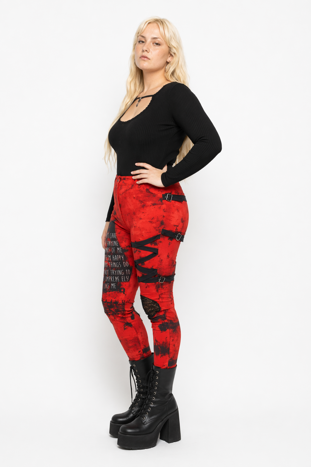 Tie Dye Punk Pants Red