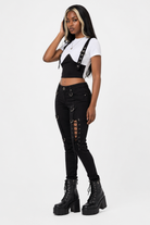 White Tee with Bust Buckle Pattern white