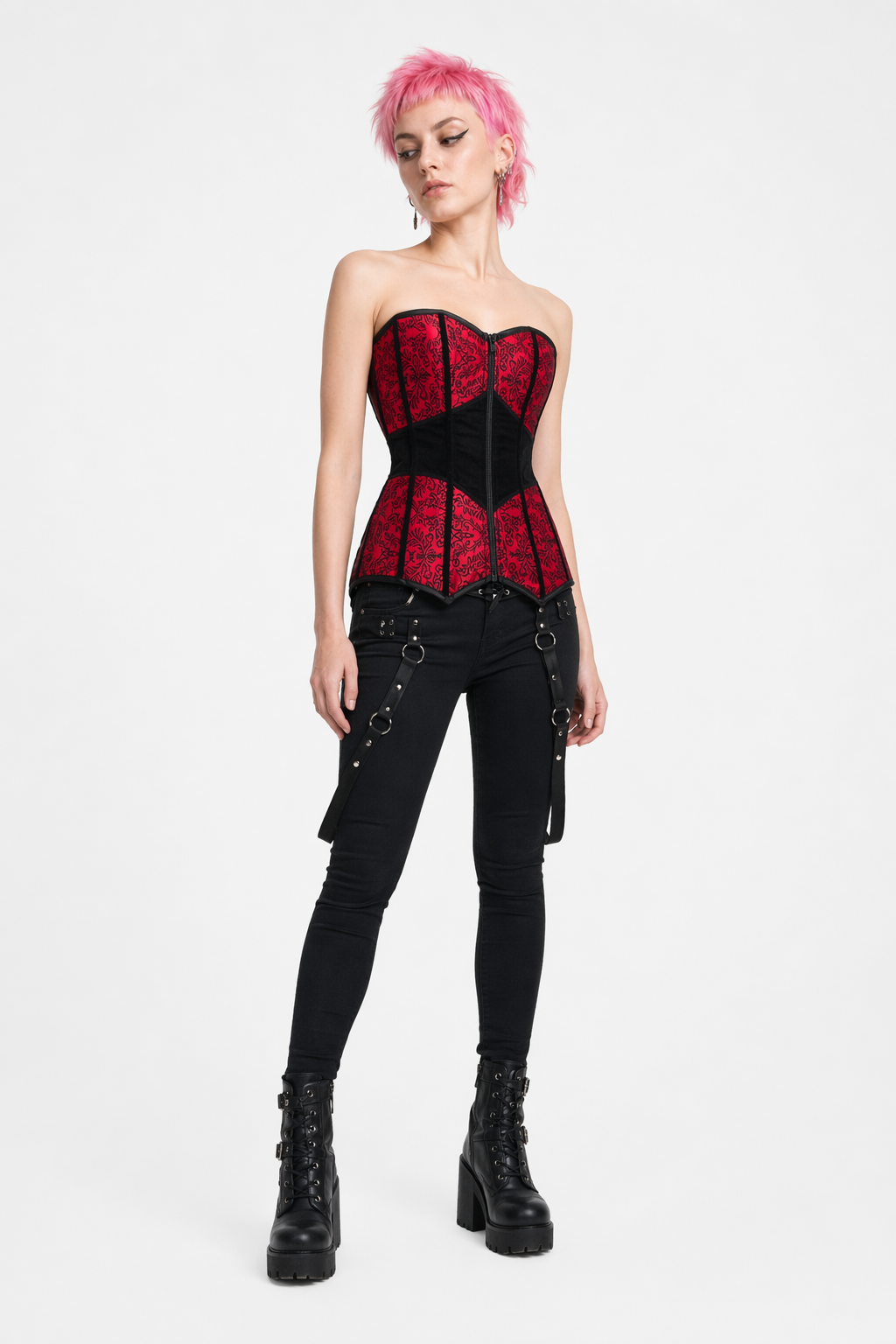 Gothic Mature Red Corset Top Default