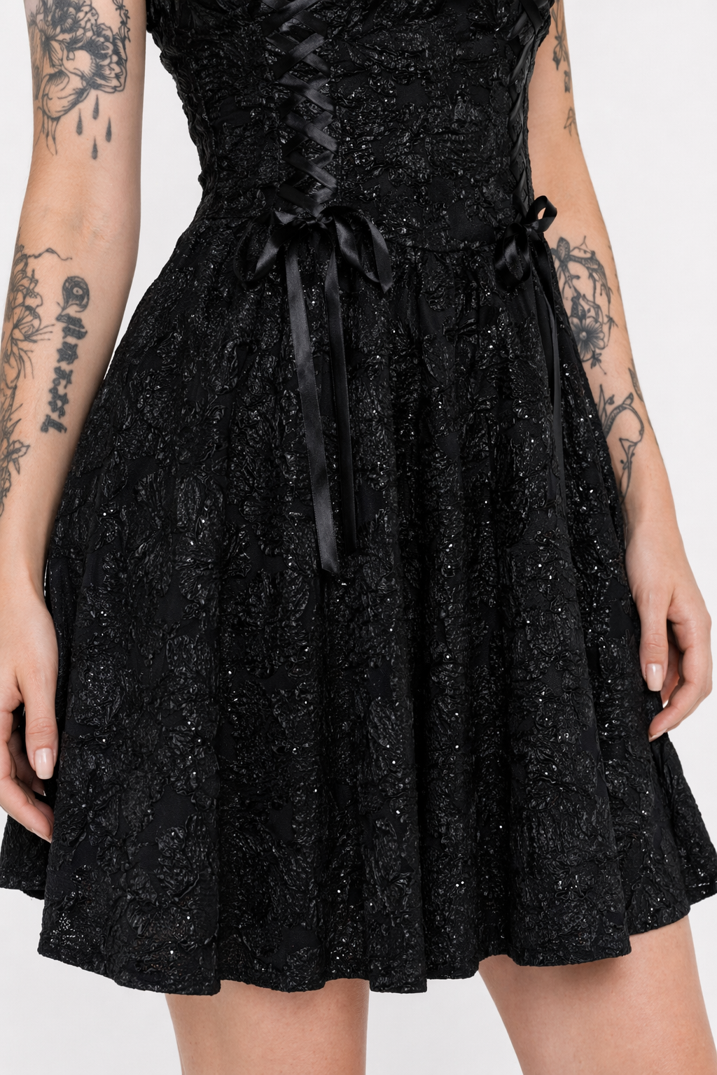 "Chic Black A-Line Dress" black