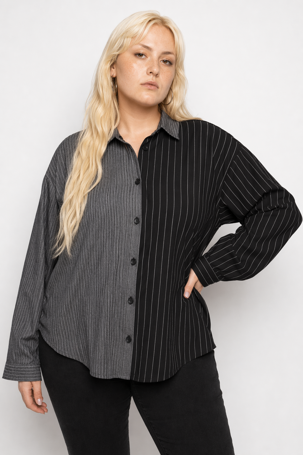 Black/Grey Dual-Tone Shirt M