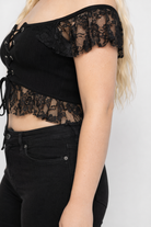 Black Alt Lace Top black