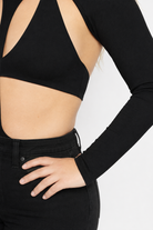 Slim Black Cutout Bodysuit Default