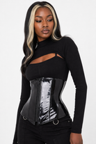Goth Waist Corset in Serpent Black Black