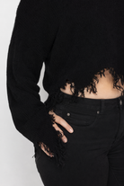 Torn Edge Grunge Sweater Black
