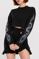Black Grunge Dragon Sweatshirt Black