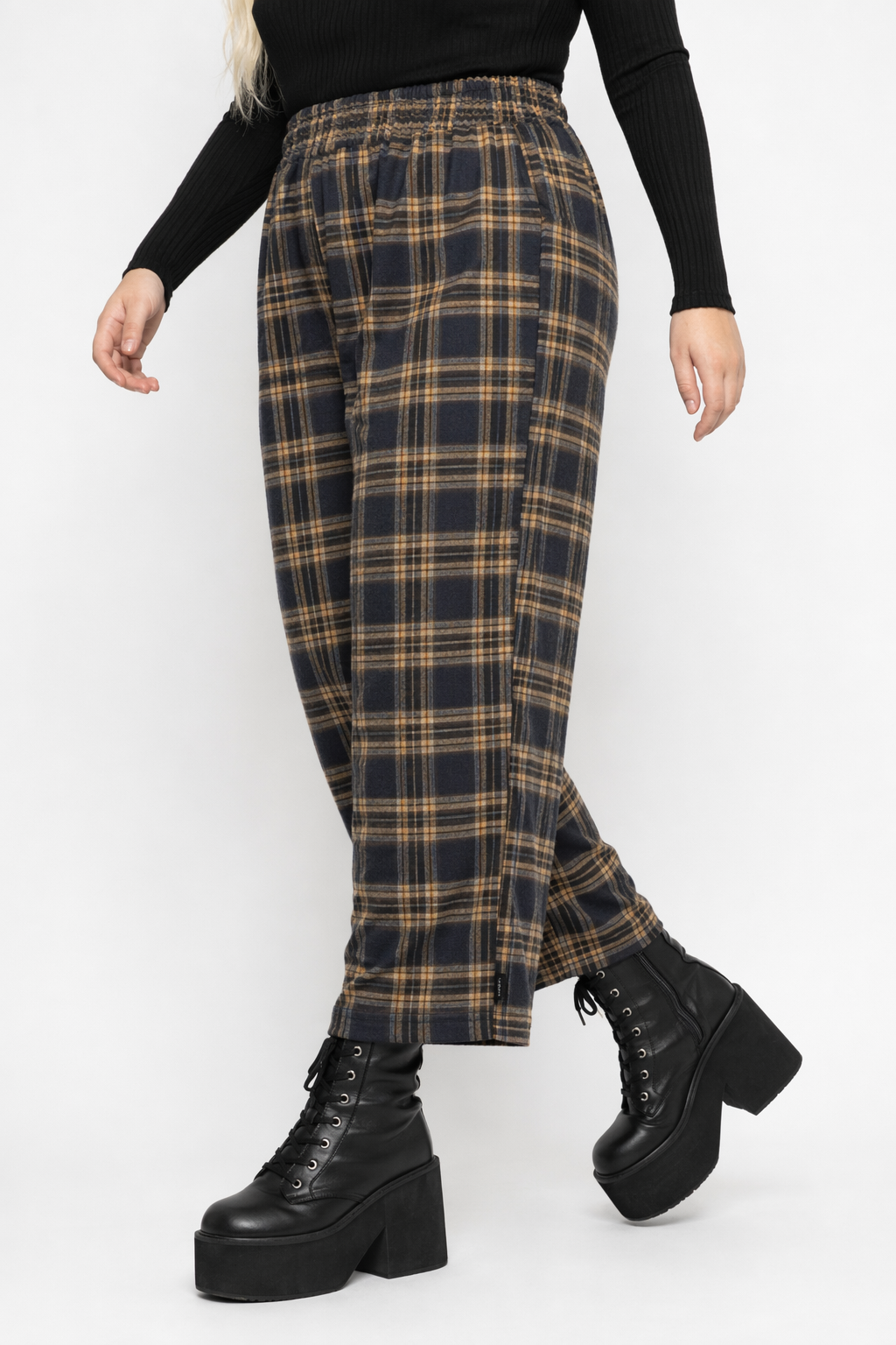Plaid high waist pants (3 colors) Yellow