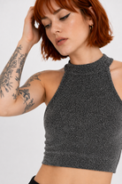 Agony' Grey Grunge Crop Top L