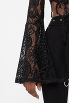 Rock n Roll Gothic Flare Top Black