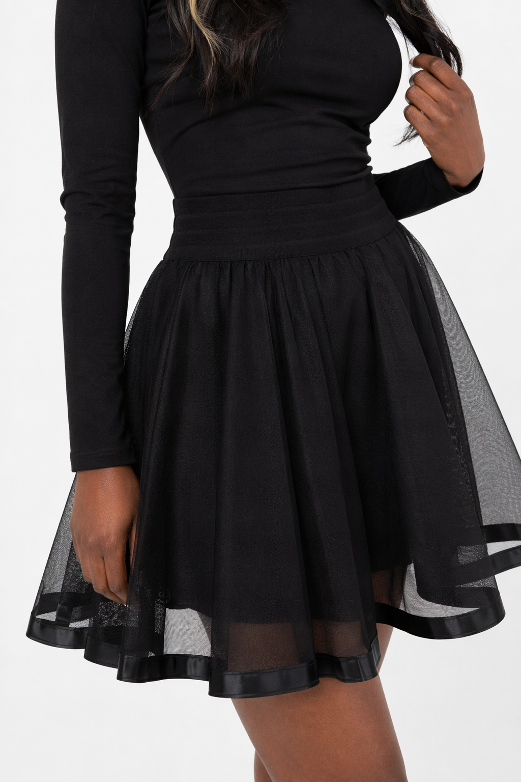 Spice Maxi Mesh Skirt Pure Black