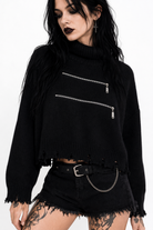 Grunge Turtleneck with Zip, Abyss Default Title