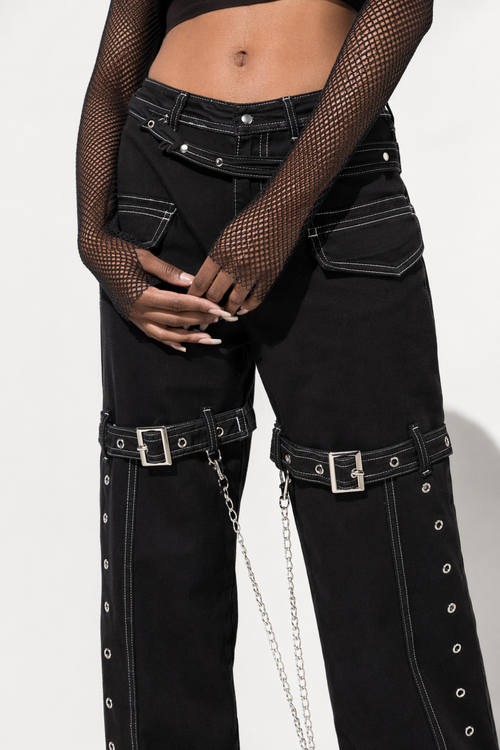 Grimmaximum Black Buckle Trouser Default