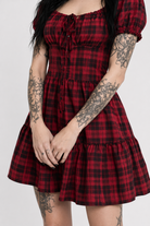 Red Plaid Grunge Dress red