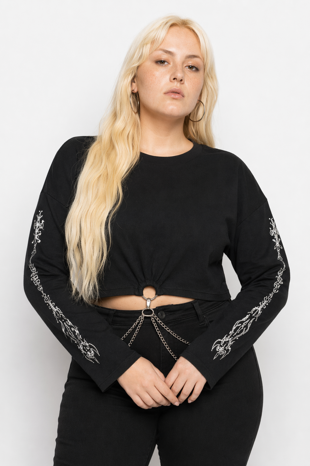 Faithless' Grunge Long Sleeved Top Black