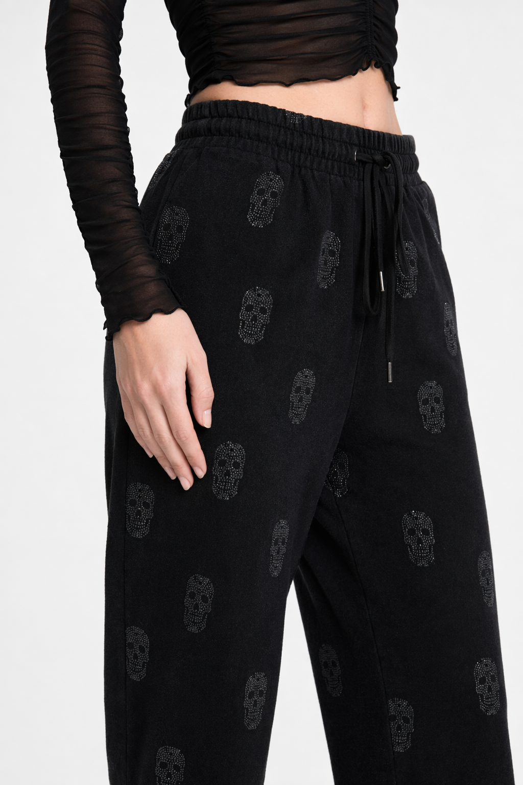 Fearful Grunge Skull Pants' black