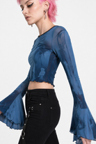 Grunge Black Crop Top' blue
