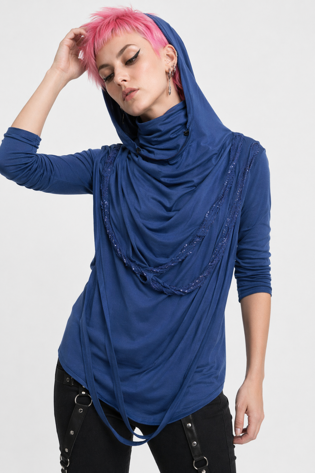 99' Black Hooded Top in Multiple Colors royalblue