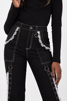 "Frosty Lace-Up Goth Pants" black