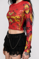 Grunge Harajuku Crop Top Red