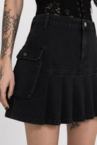 Destined Black Grunge Denim Skirt black